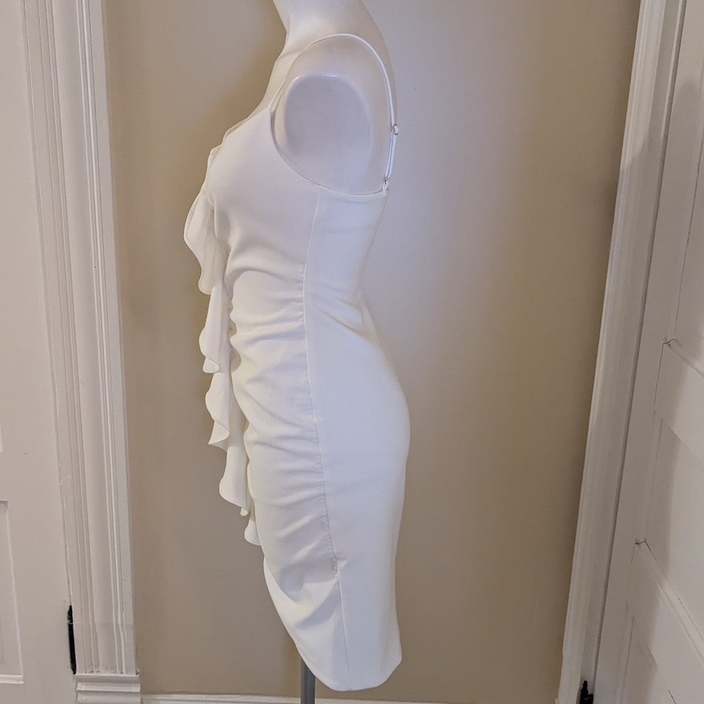 Likely White Ruffle Adjustable Spaghetti Strap Dr… - image 2